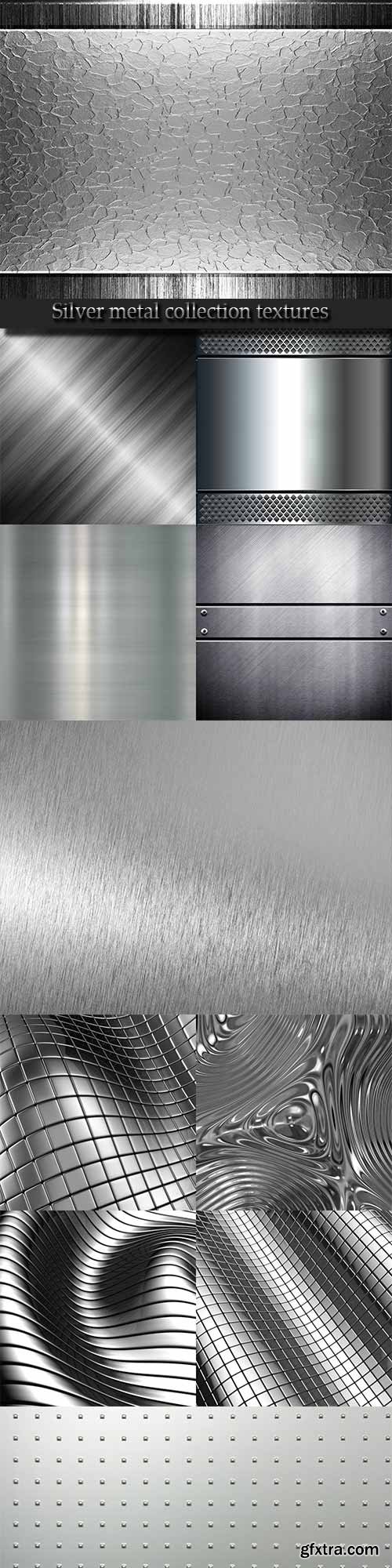 Silver metal collection textures