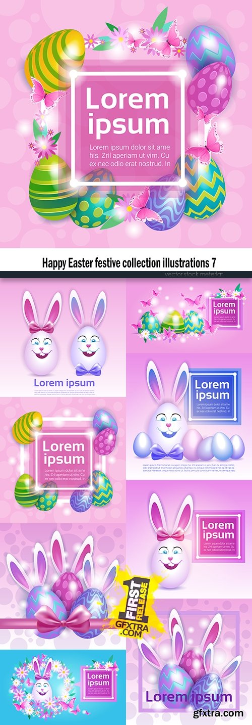 Happy Easter festive collection illustrations 7