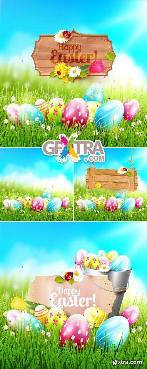 Easter Greeting Cards Vector