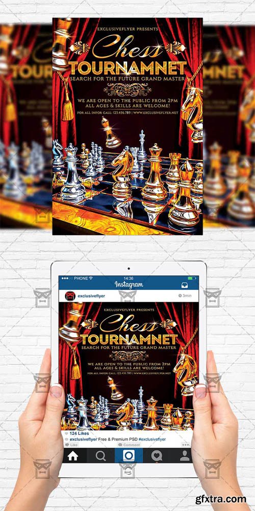 Chess Tournament - Flyer Template + Instagram Size Flyer