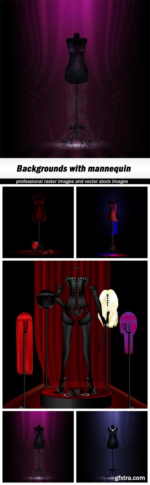 Backgrounds with mannequin - 5 EPS