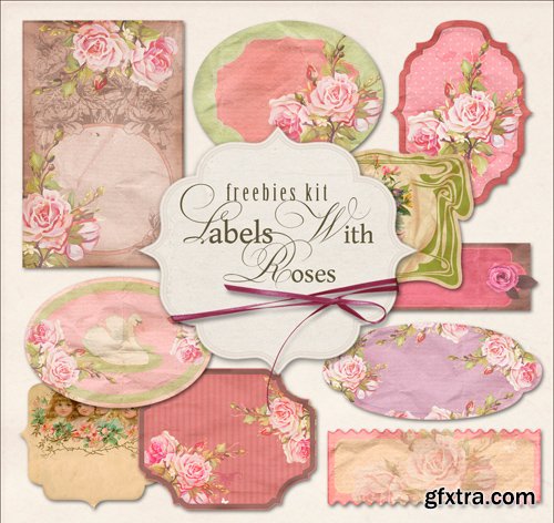 Scrap Kit - Vintage Labels with Roses, part 2