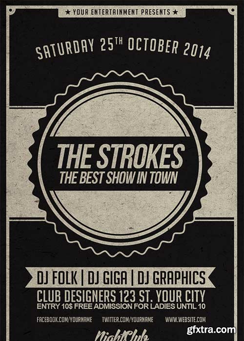 The Strokes V12 Flyer Template