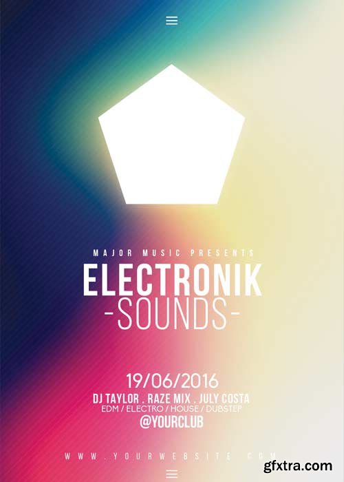 Electronic Sounds V10 Flyer Template