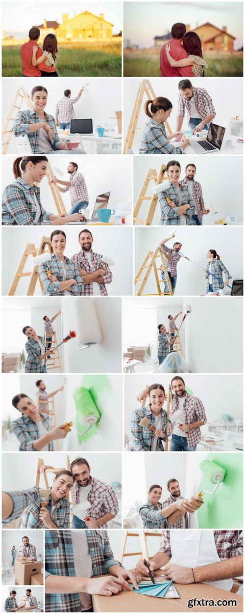 Creative couple renovating their house 17X JPEG