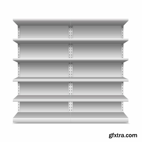 Collection of 3D interior shop showcase stand rack shelf products 2-25 HQ Jpeg