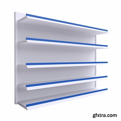 Collection of 3D interior shop showcase stand rack shelf products 2-25 HQ Jpeg