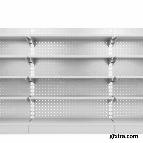 Collection of 3D interior shop showcase stand rack shelf products 2-25 HQ Jpeg