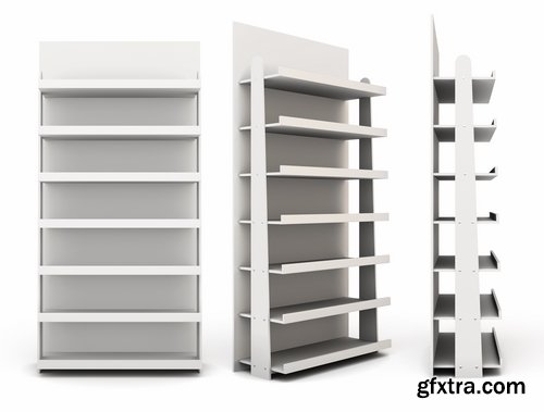 Collection of 3D interior shop showcase stand rack shelf products 2-25 HQ Jpeg