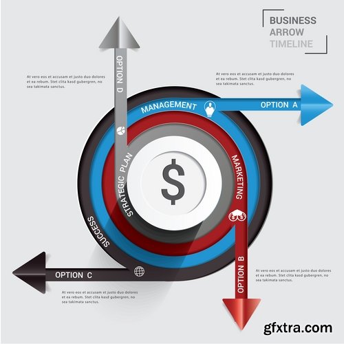 Collection of infographics idea light bulb turn based strategy for business success 5-25 EPS