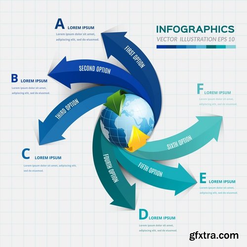 Collection of infographics idea light bulb turn based strategy for business success 5-25 EPS