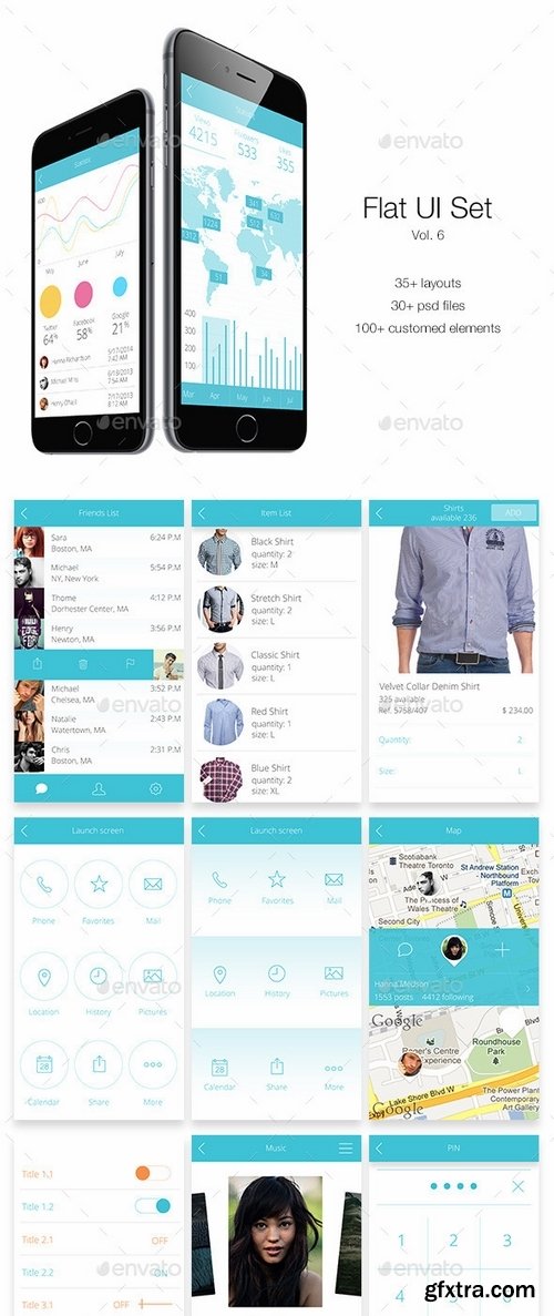 GraphicRiver - Flat UI Set Vol 6 9101266