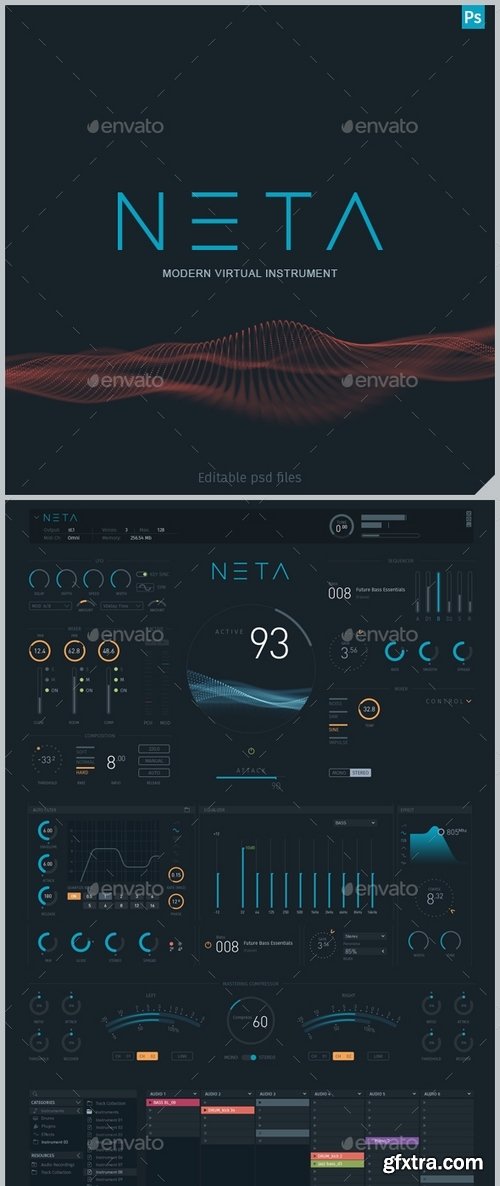 GraphicRiver - Modern Virtual Instruments GUI kit 13081406