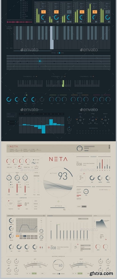 GraphicRiver - Modern Virtual Instruments GUI kit 13081406