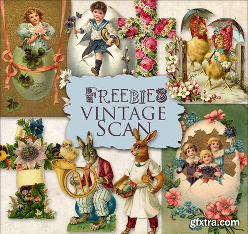 Vintage Scrap Kit - Easter Illustrations