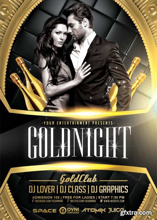 Gold Night V12 Flyer Template