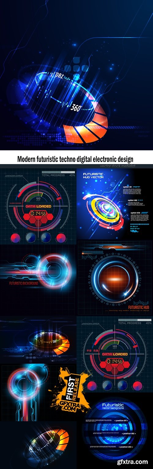 Modern futuristic techno digital electronic design