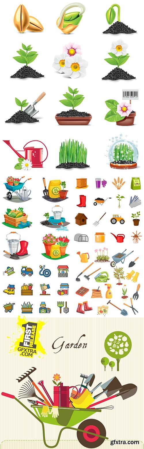 Gardening big collection garden stock and tool