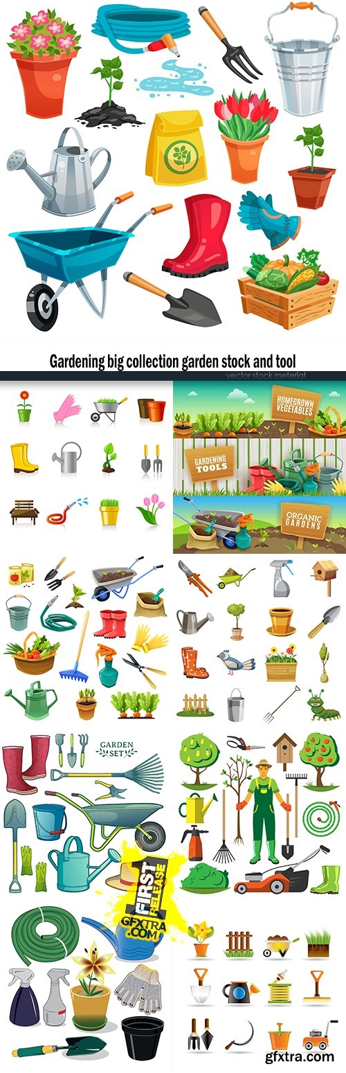 Gardening big collection garden stock and tool