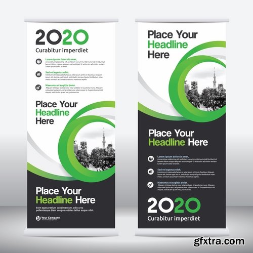 Collection business card flyer banner vector image 17-25 EPS