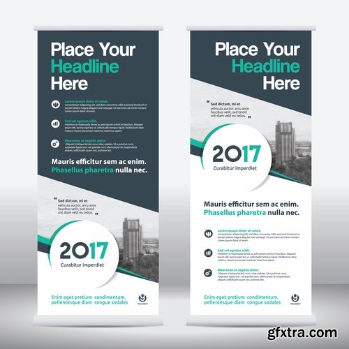 Collection business card flyer banner vector image 17-25 EPS