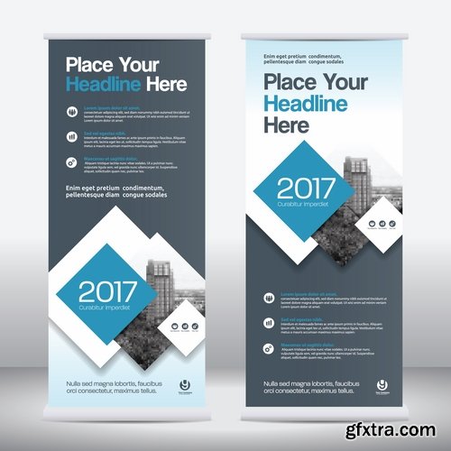 Collection business card flyer banner vector image 17-25 EPS