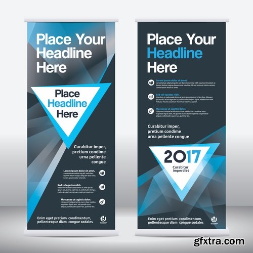 Collection business card flyer banner vector image 17-25 EPS