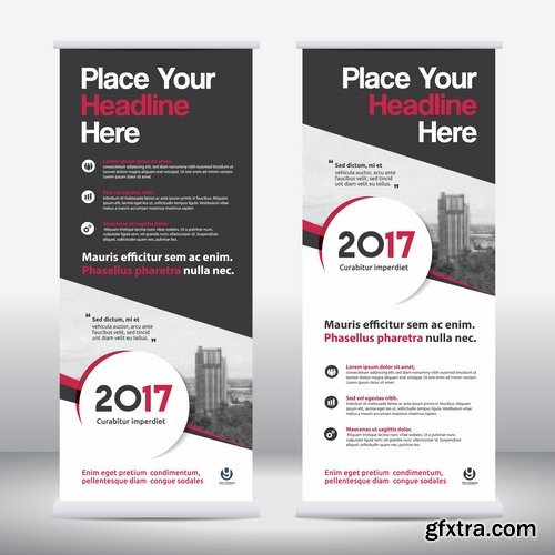 Collection business card flyer banner vector image 17-25 EPS