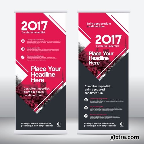 Collection business card flyer banner vector image 17-25 EPS