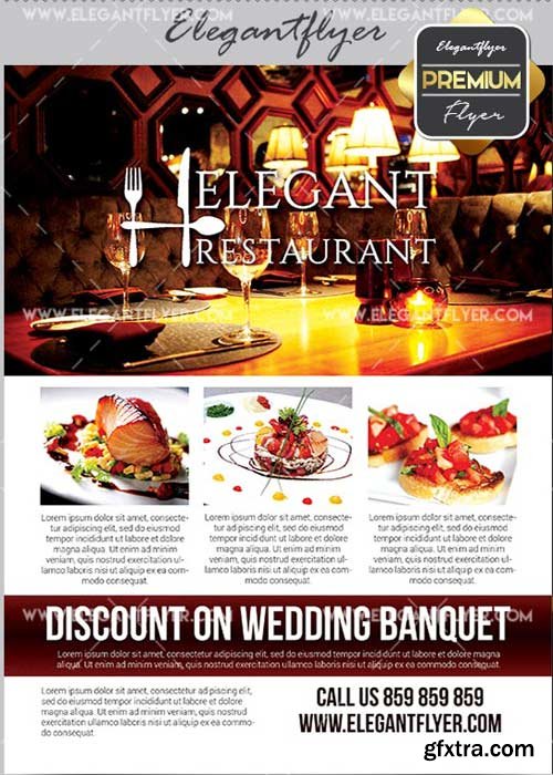 Elegant Restaurant V11 Flyer PSD Template + Facebook Cover