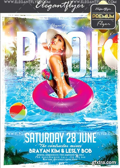 Pool Party V13 Flyer PSD Template + Facebook Cover