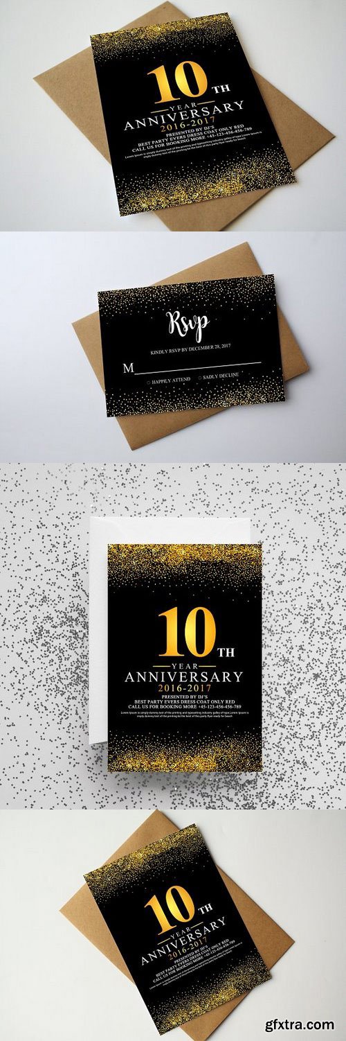 CM - Anniversary Invitation+Rsvp Template 1173821