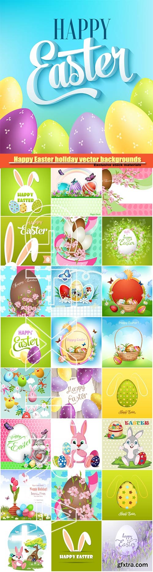 Happy Easter holiday vector backgrounds, Easter Eggs