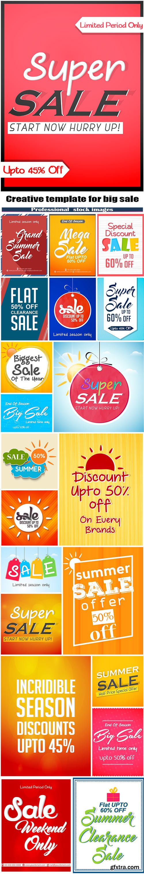 Creative vector template for big sale