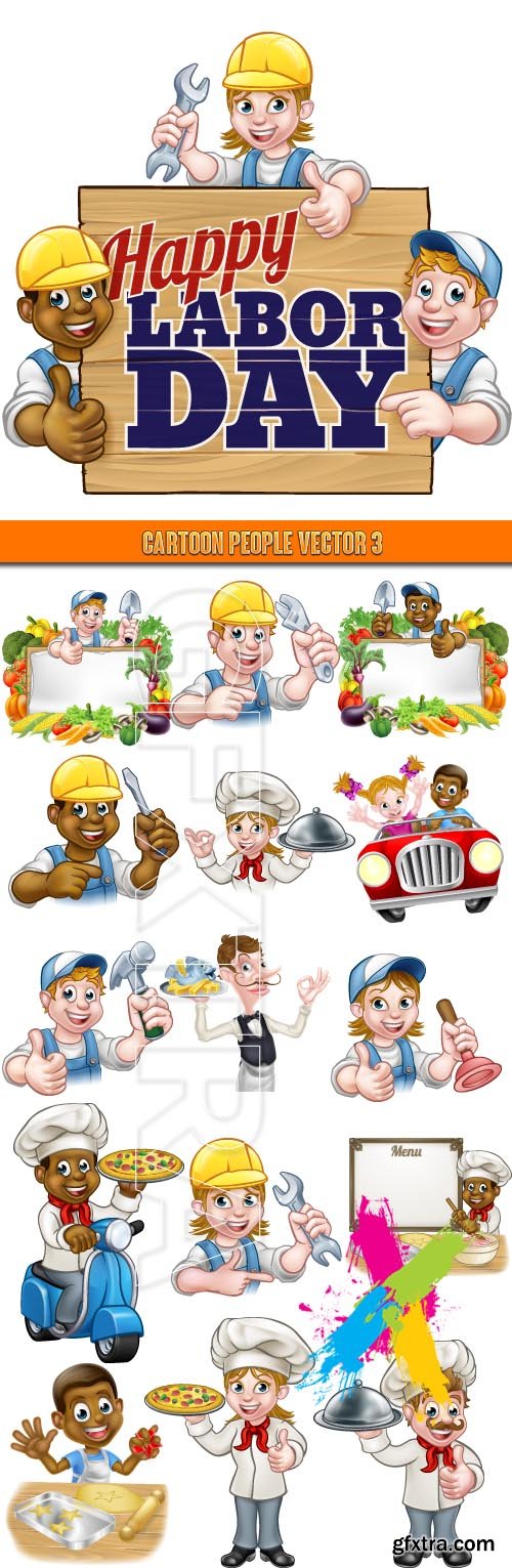 Cartoon people vector 3