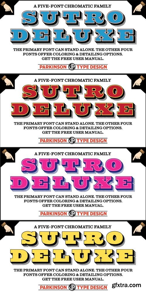 Sutro Deluxe Font Family $60