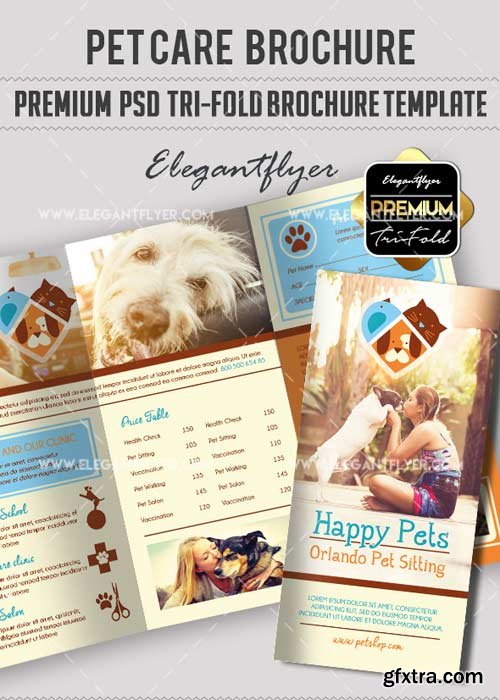 Pet Care V11 Premium Tri-Fold PSD Brochure Template