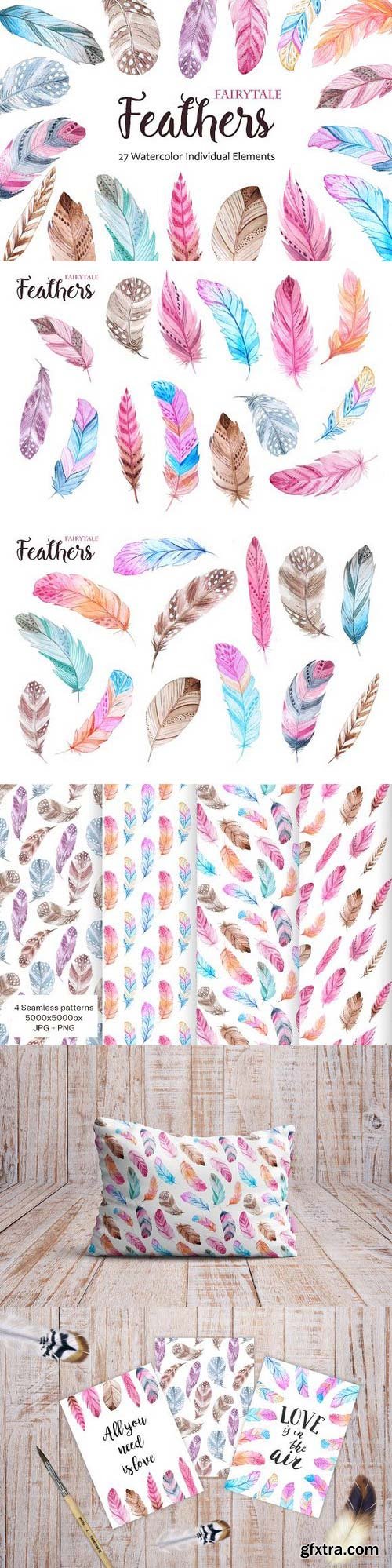 CM - Watercolor Fairytale Feathers Set 1172147