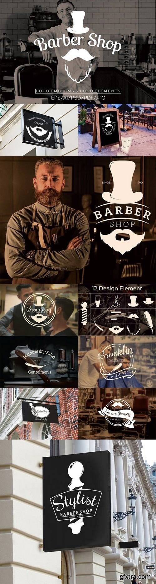 CM - Barber Shop Logo Emblems 1172219