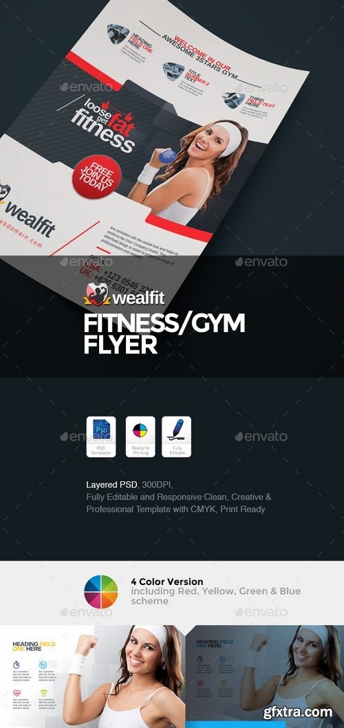 GraphicRiver - WealFit Fitness - Gym Flyer 10065074