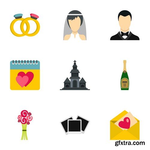 Wedding icon 1 - 6 EPS