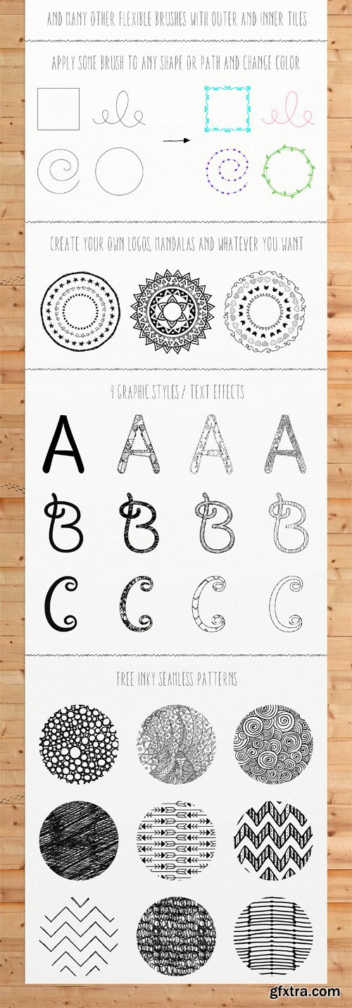 CM 1295447 - 100 Pattern Brushes+9 Graphic Styles