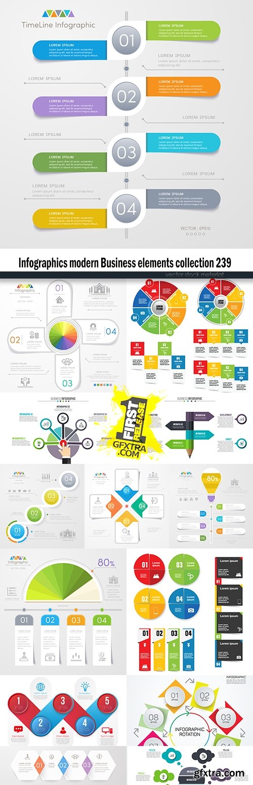 Infographics modern Business elements collection 239