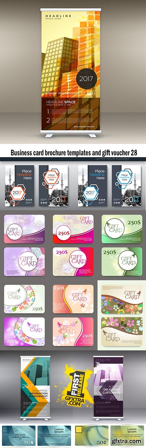 Business card brochure templates and gift voucher 28