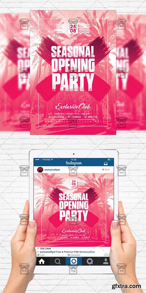 Season Opening Party - Flyer Template + Instagram Size Flyer