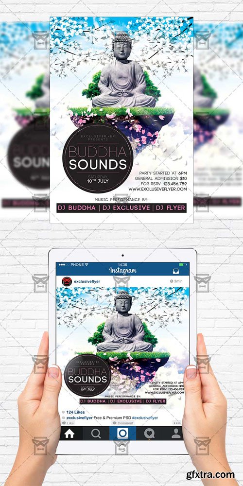 Buddha Sounds - Flyer Template + Instagram Size Flyer