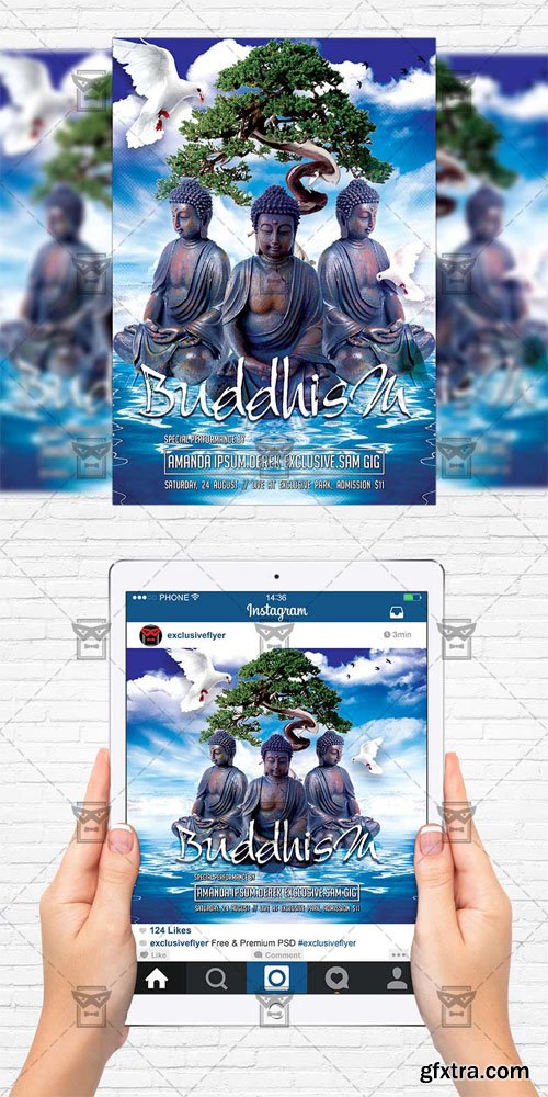 Buddhism - Flyer Template + Instagram Size Flyer