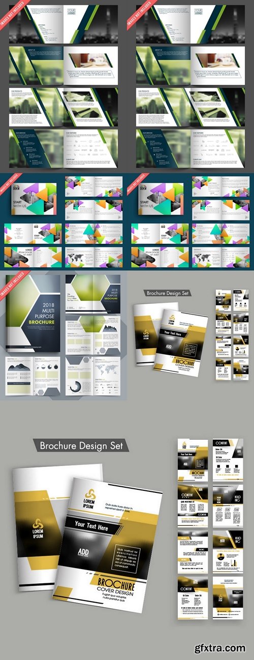 Brochure design set Premium Vector