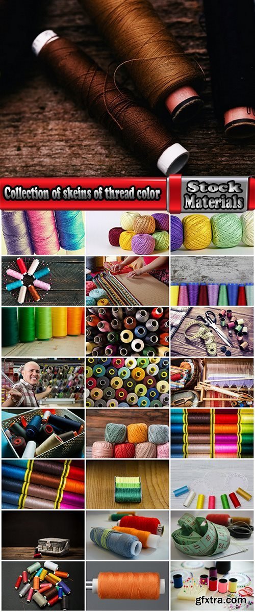 Collection of skeins of thread color thread embroidery weaving of fabric 25 HQ Jpeg