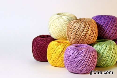 Collection of skeins of thread color thread embroidery weaving of fabric 25 HQ Jpeg